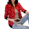 Red Cotton Long Sleeve Winter Jacket for Women Warm Casual Outerwear M L XL. 