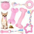 6 PCS Dog Chew Toys For Cleaning Teeth Soft Rubber Bone Funny Ball Interactive Donut Treat Set For Small Medium Dogs Pet Gifts.