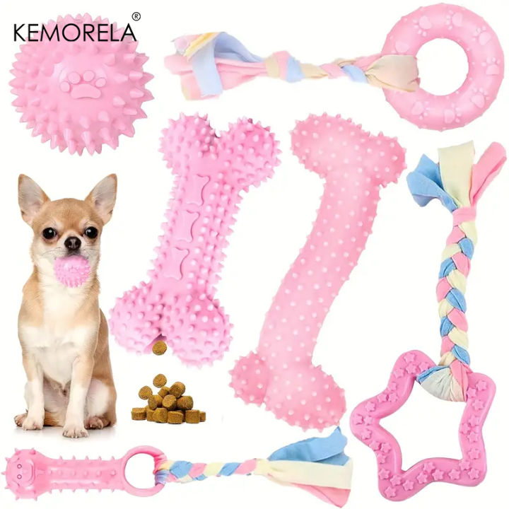 6%20PCS%20Dog%20Chew%20Toys%20For%20Cleaning%20Teeth%20%20Soft%20Rubber%20Bone%20Funny%20Ball%20Interactive%20Donut%20Treat%20Set%20For%20Small%20Medium%20Dogs%20Pet%20Gifts%20-%20Image%202