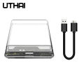 3.0/2.0 HDD Enclosure 2.5inch SATA SSD Hard Drive Case with 5Gbps Transfer Speed and Transparent Design Mobile External Housing.