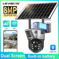 4G Sim  Solar Camera Dual Lens dual  view  Outdoor 8MP 4K Low Power Battery IP Camera PIR Night Vision V380 Pro CCTV Security Protection. 
