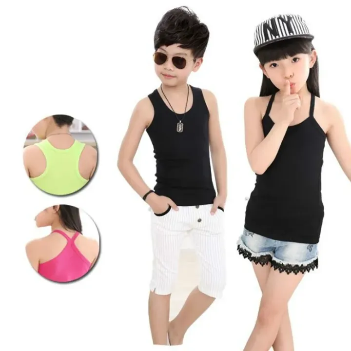 Kids%20Baby%20Boys%20Vests%20T-shirts%20Children%20Summer%20Vest%20Top%20Outfit%20Kid%20Boy%20Girl%20Solid%20Tops%20Clothes%20Cotton%20Tees%20Black%20Playsuits%20-%20Image%202