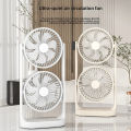Dual Head Air Circulation Desktop Fan – High Wind Power, Double Layer Design for Office, Home & Dorm. 