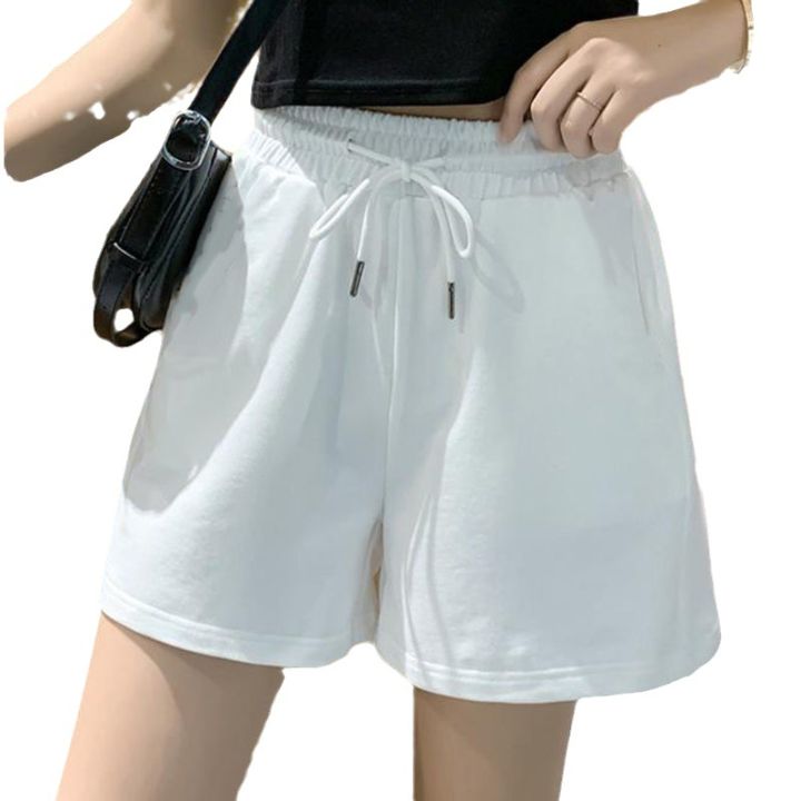 %20Summer%20Women%20Casual%20Shorts%20High%20Waist%20Loose%20Fit%20Drawstring%20Waist%20Solid%20Color%20Hot%20Pants%20-%20Image%205