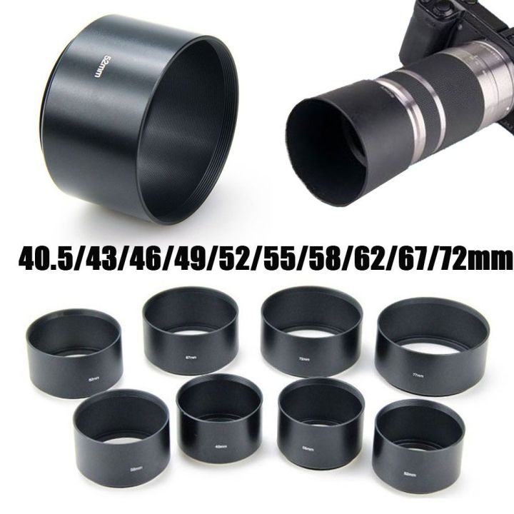 40.5/43/46/49/52/55/58/62/67/72mm Metal LENS HOOD for  for  Camera Accessories Universal Sunshade