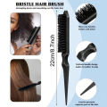 Bristle Slick Back Hair Brush for Sleek Ponytail Bun & Smoothing Baby Hairs, Flyaways, Edge Control - Backcombing & Teasing. 