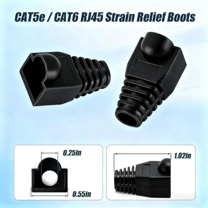 Strain%20Relief%20Boots%20RJ45%20Ethernet%20Network%20Cable%20CAT5E%20CAT6%20Mixed%20Color%20Cable%20Connector%20Plug%20Cover%2050PCS%20-%20Image%202