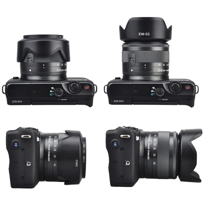 EW-53%2049mm%20Lens%20Hood%20Reversible%20Camera%20Lente%20Accessories%20for%20%20EOS%20M10%20EF-M%2015-45%20mm%20f/3.5-6.3%20IS%20STM%20Lens%20-%20Image%202