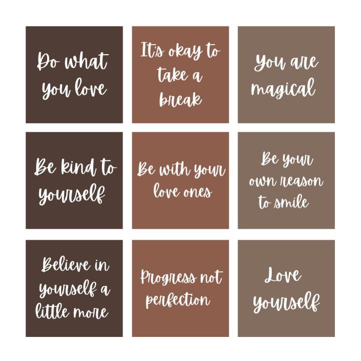 6 pcs Self love aesthetic sticker quotes for your journals