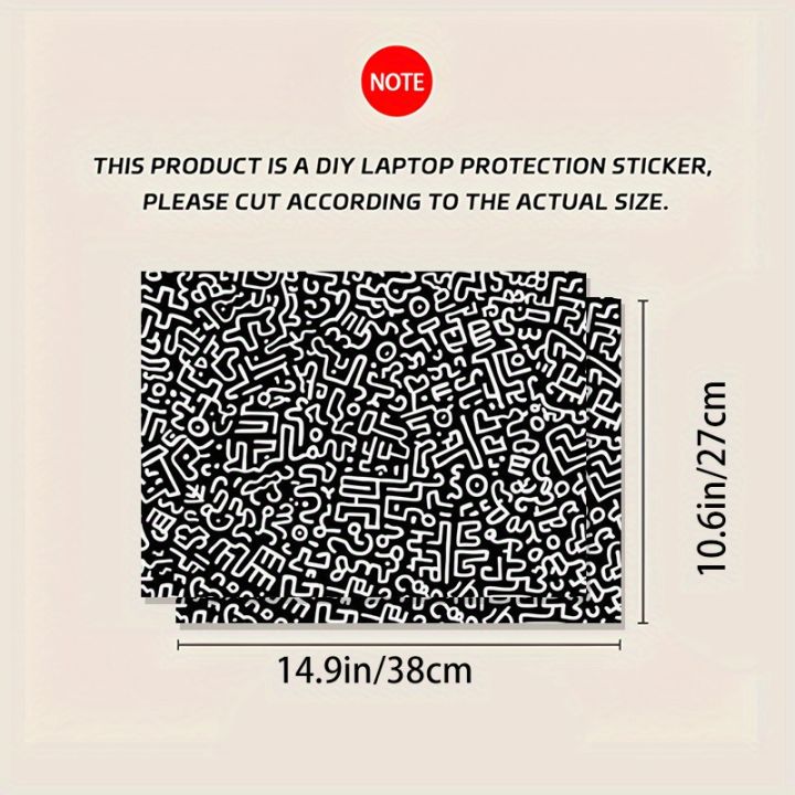 Pack%20of%203,1Spare,Fearless%20Black%20and%20White%20Labyrinth%20Pattern%20Laptop%20Sticker-Scratch%20Resistant%20Computer%20Case,Self%20Adhesive%20Durable%20-%20Image%205