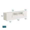 BM-MART TV Stand for TVs up to 60" Modern TV Console Table with LED Lights TV Cabinet, White. 