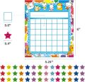 80 Pack Classroom Incentive  Reward Chart for 2 Designs with 2400 Pieces Colorful Star Stickers for Students Classroom Teaching. 