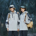 Waterproof Climbing Coat Outdoor Spring Fall Raincoats Windbreaker 3-in-1 Men Women Hooded Hiking Camping Fishing Jackets Couple. 