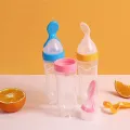 Squeezing Feeding Bottle Silicone Newborn Baby Training Rice Cereal  Food Spoon Supplement Feeder Safe Useful Tableware For Kids. 