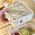 1100ML Lunch Box For Kids School Adults Office Wheat Straw Microwave Picnic Storage Portable Big Bento Box With Spoon Chopsticks.