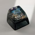 SA R1 Profile Black Gold Time Resin Keycaps Personalized Handmade Single for MX Mechanical Keyboard. 