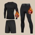 De Run Warmth-Retaining Underwear Set for Men, Winter Version with Thick Fleece Lining, Great for Running, Undergarments for Col.