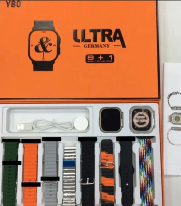 Y80 Ultra Smart Wireless Charging Watch 8 Straps