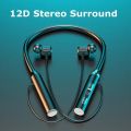 Wireless Headphones Bluetooth 5.0 Neckband Earphones Silicone Hifi 9D Stereo Sports Headset Halter Waterproof Magnetic Earbuds. 