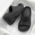 Women Fashion Summer 8 cm Chunky Sole Wedges Heels Flip Flops Casual Shoes Waterproof Taiwan Slippers  Lady Sandals. 