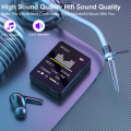 1.8-inch portable MP3 MP4 music player with Bluetooth 5.0 internal speaker compatible up to 128 Gb.