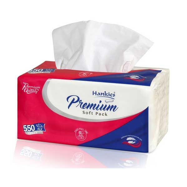 Hankies Premium Soft Pack Tissue, 550 Tissues