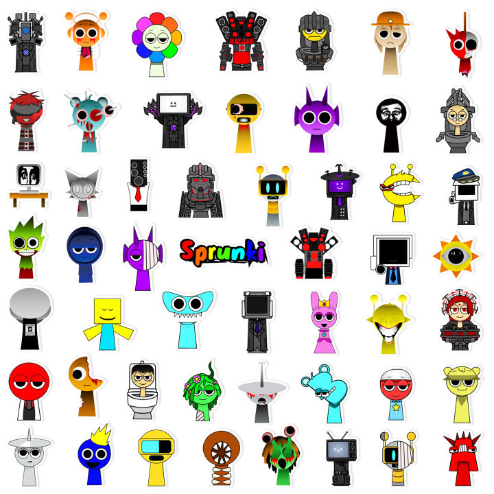 52PCS/Pack%20New%20Sprunki%20Stickers%20Incredibox%20Sprunki%20Decals%20For%20Phone%20Laptop%20Suitcase%20Notebook%20Skateboard%20Waterproof%20Stickers%20-%20Image%204