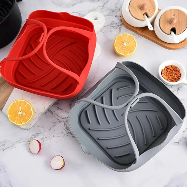 20cm%20Air%20Fryer%20Silicone%20Basket%20Tray%20Pot%20With%20Handle%208inch%20Square%20Airfryer%20Baking%20Mold%20Liner%20Foldable%20Kitchen%20Cooking%20Accessories%20-%20Image%202