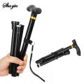 Adjustable Telescopic Portable Folding Aluminum Alloy Walking Stick Hiking Stick Non-Slip Elderly Walking Crutches. 