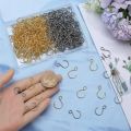 1 Box 300pcs S Shaped Hooks Stainless Steel Small S Shape Hooks Tiny Small Golden Silver Metal s Hangers Ornaments Hook. 