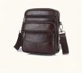 Homefish New Genuine Leather Crossbody Bag Vertical Trendy Multifunctional Shoulder Bag Briefcase Casual Travel Messenger Bag. 