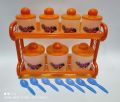 Kitchen Set Organizer Plastic Spice Containers With Rack - 7Pcs. 