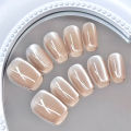 XS S M Cat Eye Effect Press On Nails UV Gel Handmade Cat Eye Fake Nails Coffin False Artificial Nail Tips With Sticker Tools. 