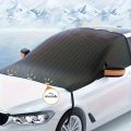 Car Anti-Frost Snow Cover with Reflective Strips - Magnetic Polyester Scratch Resistant for SUVs MPVs Winter Safety Accessory.