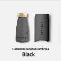 Ultra Light Small Mini Women Five Fold Umbrella Sun Proof Sun Proof Anti UV Sun Rain Dual Use Umbrella Thick Black Glue Pocket S. 