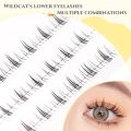 MIAOJIE 10 Rows 5-7mm Air Lower Eyelashes Fairy Fake LashesSegmented Natural Under Lashes Manga Bottom Lashes Makeup Eyelash Mak. 
