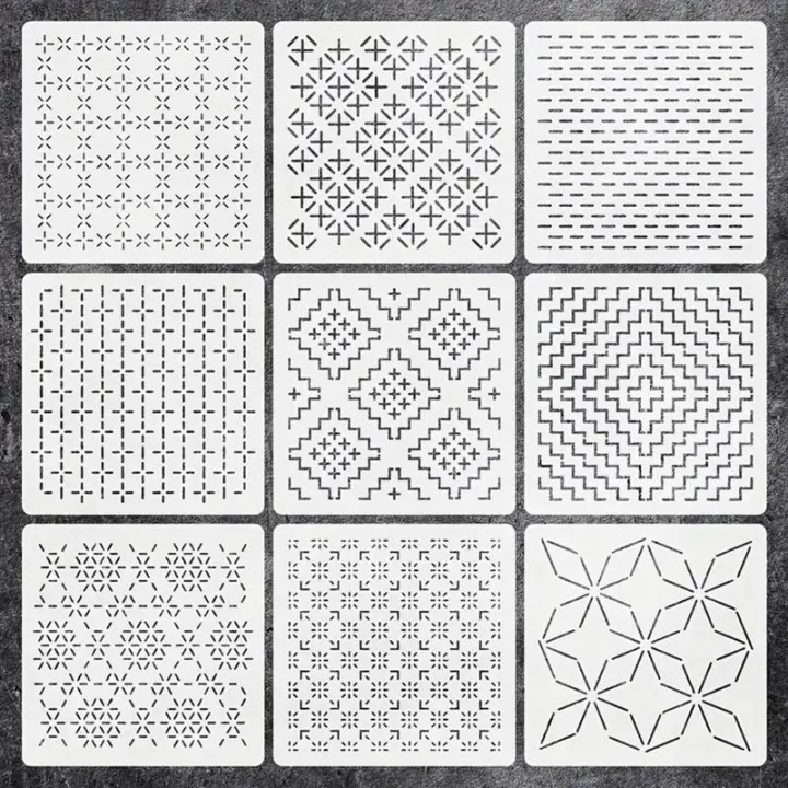9/32Pcs%20Sashiko%20Embroidery%20Stencil%20Set%20-%20Reusable%20PET%20Geometric%20Patchwork%20Template%20for%20DIY%20Handmade%20Embroidery%20Tools%20-%20Image%207