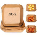 50/100pcs  Air Fryer Disposable Paper Liners Non-stick Parchment Paper For Frying Baking Cooking Roasting Kitchen Accessories. 
