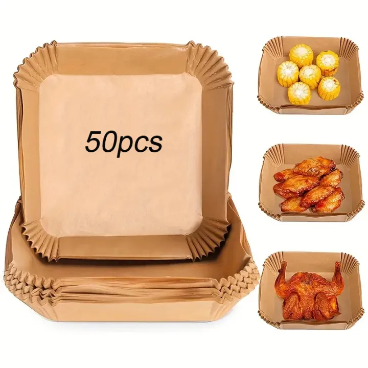 50/100pcs%20%20Air%20Fryer%20Disposable%20Paper%20Liners%20Non-stick%20Parchment%20Paper%20For%20Frying%20Baking%20Cooking%20Roasting%20Kitchen%20Accessories%20-%20Image%208