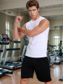 Boyfriend Style Men Compression Elastic Sports Tank Top, Quick-Drying Moisture-Wicking Breathable Underwear, Suitable For Basket.
