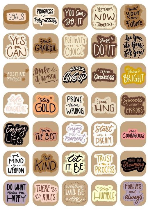 Vintage Writing Brown Aesthetic A5 UNCUT Sticker Sheet For Laptop ...