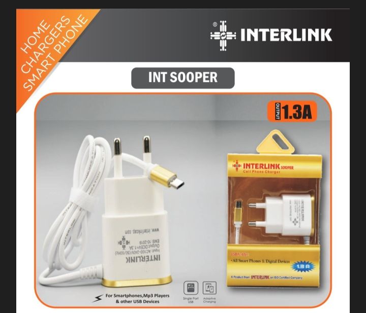 Interlink Fast charger Qulick charge power Usb for Galaxy A9 A8 A6 A5 Note 4-5 J3 J4 All smartphone