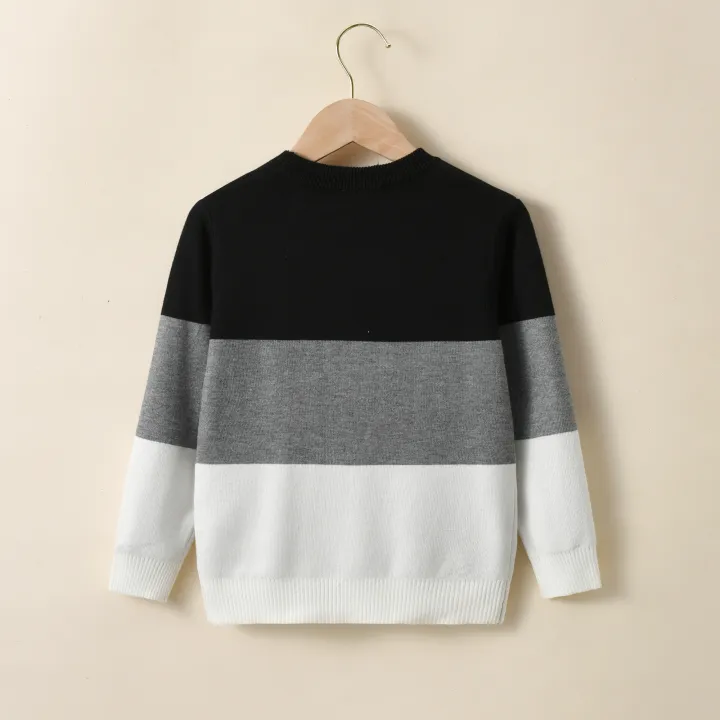 Boys%20College%20Style%20Striped%20Contrasting%20Sweater%20Pullover%20Suitable%20for%20School%20Season,%20Autumn%20and%20Winter%20-%20Image%202