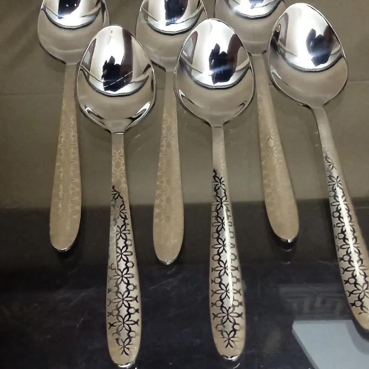 Stainless%20Steel%20Table%20Spoons%20with%20Laser%20Check%20Design/Laser%20Flower%20Design(Set%20of%206)%20-%20Image%202