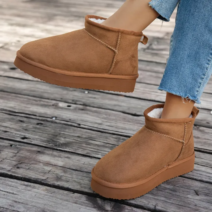 Women's%20winter%20casual%20solid%20color%20basic%20plush%20ankle%20boots%20Warm%20and%20windproof%20slip-on%20boots%20Comfortable%20and%20non-slip%20EVA%20outsole%20-%20Image%204