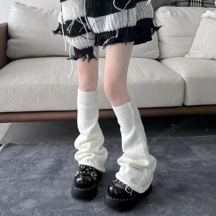 Autumn%20and%20Winter%20Leg%20Warmer%20Wide%20Legs%20Black%20White%20Lolita%20Socks%20for%20Women%20Stripe%20Socks%20-%20Image%204