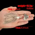 BURLE Spinner Fly Bait Rubber Jigs 2 Blades Spoon Lead Head Pike Fishing Lure.