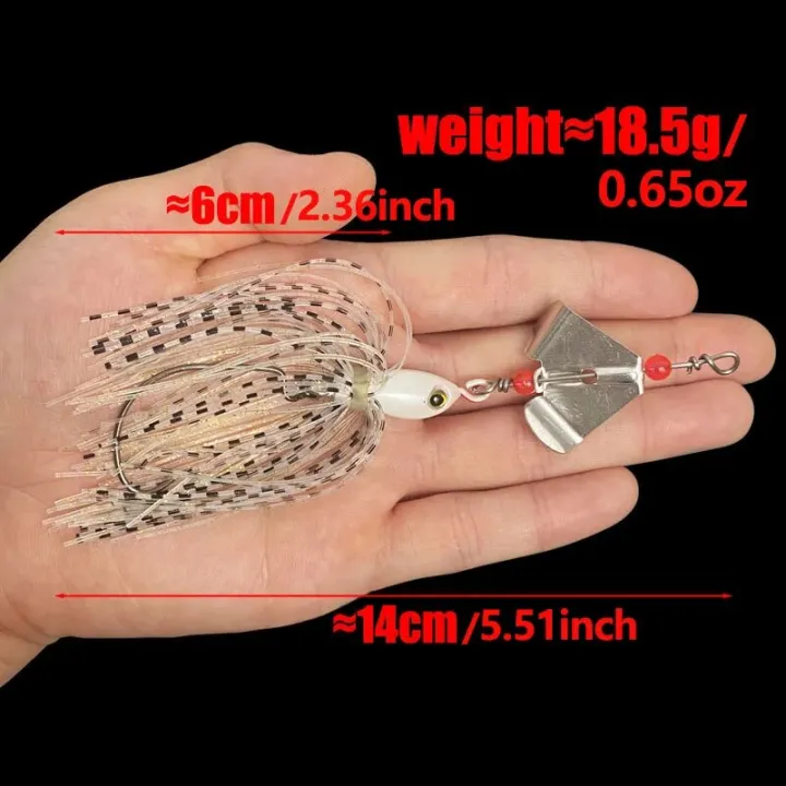BURLE%20Spinner%20Fly%20Bait%20Rubber%20Jigs%202%20Blades%20Spoon%20Lead%20Head%20Pike%20Fishing%20Lure%20-%20Image%205