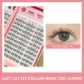 BQI lazy cat series elf large capacity eyelash book natural long curled thin stem segmented false eyelashes. 