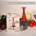 Push Vegetable Chopper - Stainless Steel Blades, 500 Ml / 1.5 LCapacity, Blue & Pink Colors.